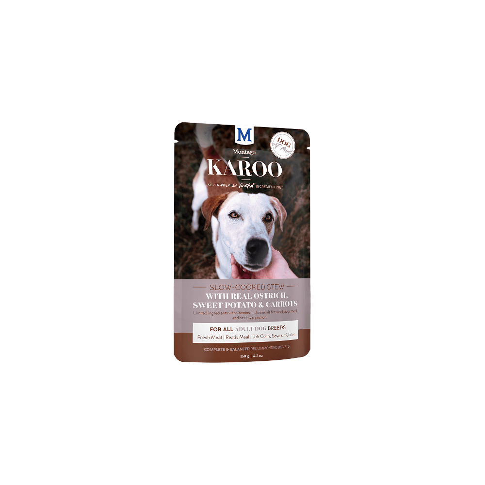 Montego Karoo Adult Ostrich & Carrots Wet Dog Food 150g Single Pouch
