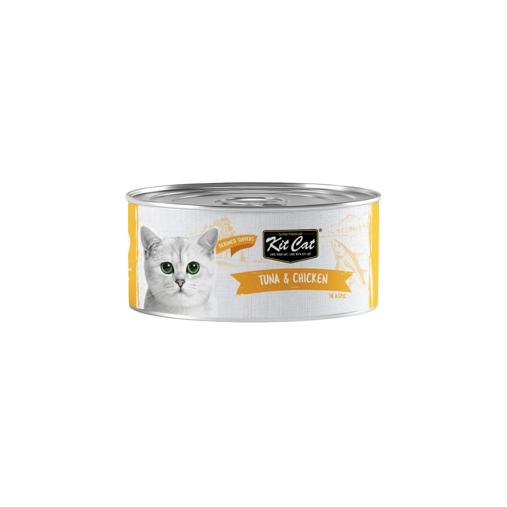 Kit Cat Treat Deboned Tuna & Chicken Aspic Tin Wet Cat Food 80g