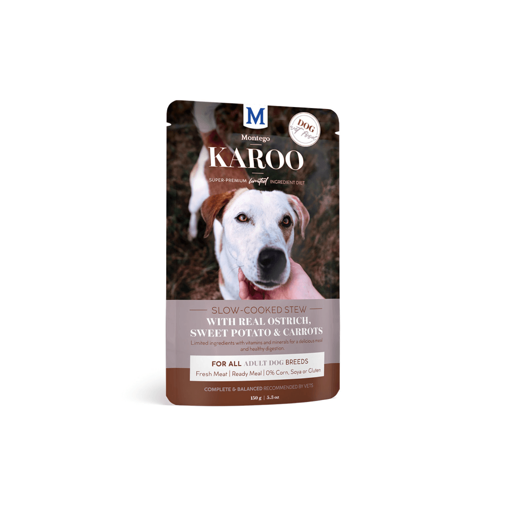 Montego Karoo Adult Ostrich & Carrots Wet Dog Food 150g-10 Pack