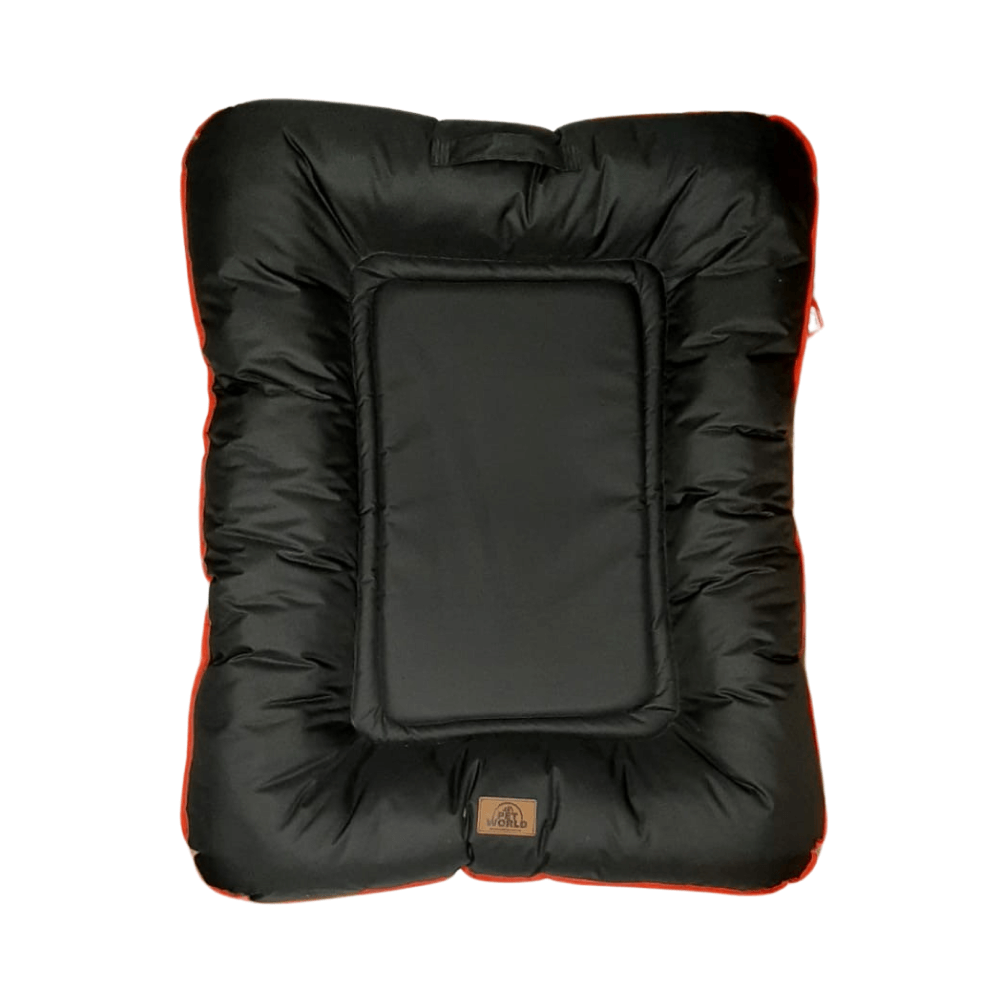 Petworld Luxury Dingy Bed Red Trim 1.3m x 1.05m Dog Bed