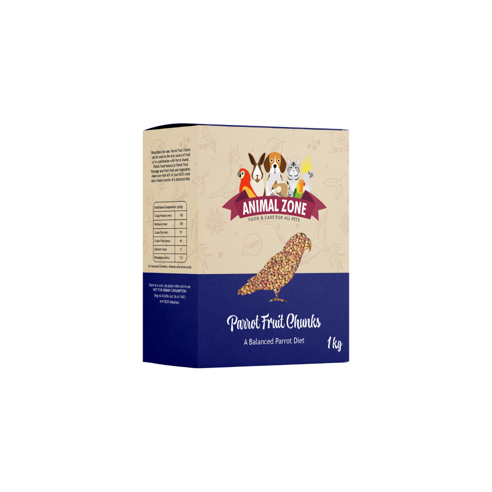 Animalzone Parrot Fruit Chunks Bird Food 1kg
