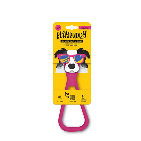 Playbuddy Tug and Toss Medium Pink Dog Toy - Petworld