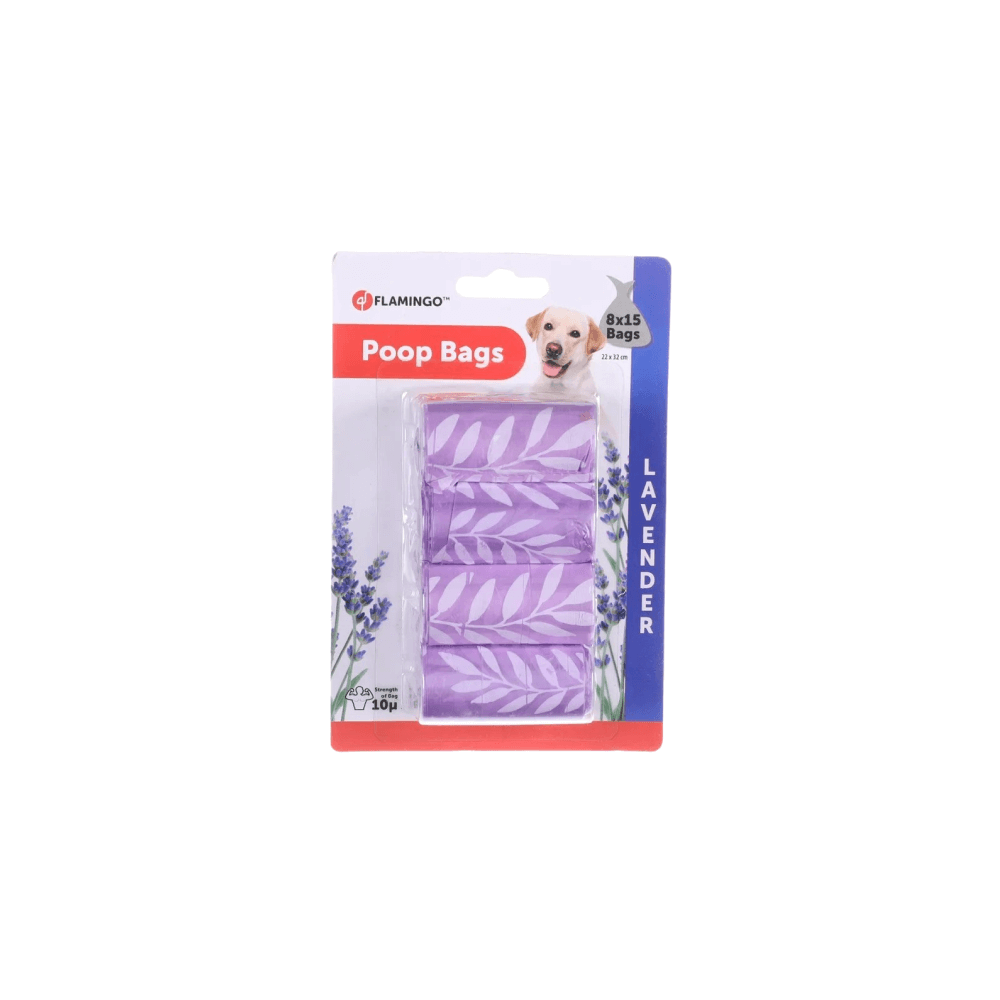 Flamingo Poop Bags Lavender 8X15Pcs