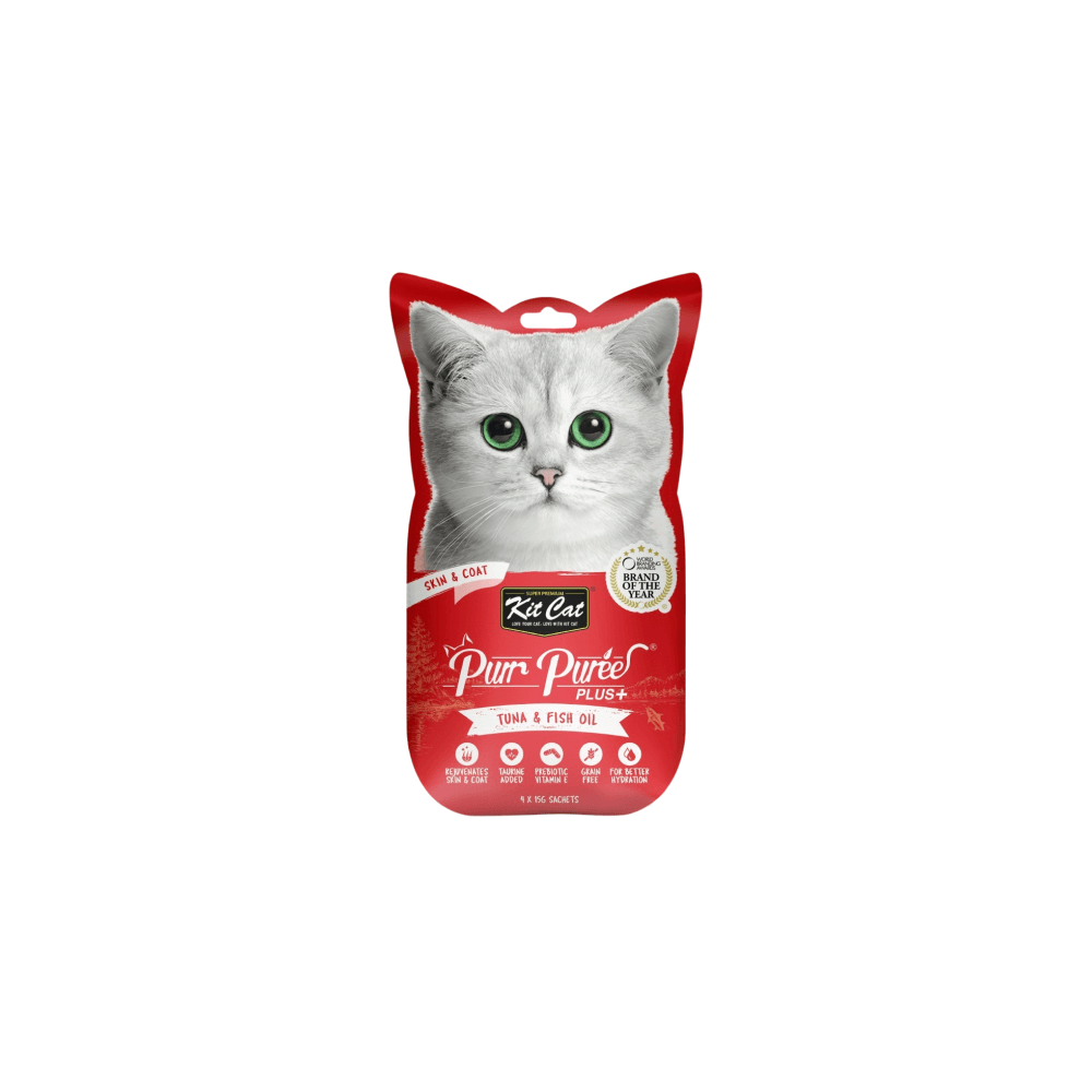 Kit Cat Purr Puree Plus+ Skin & Coat Tuna Cat Treats 60g