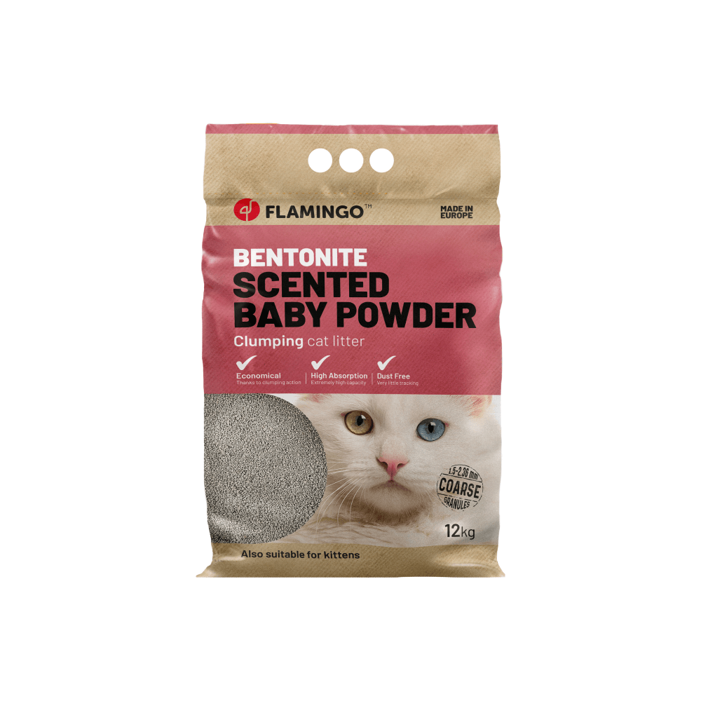 Flamingo Bentonite Eur Baby Powder Coarse-Grained Cat Litter 12Kg