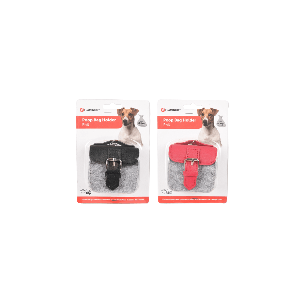 Flamingo Poop Bag Holder Assorted Black-Red