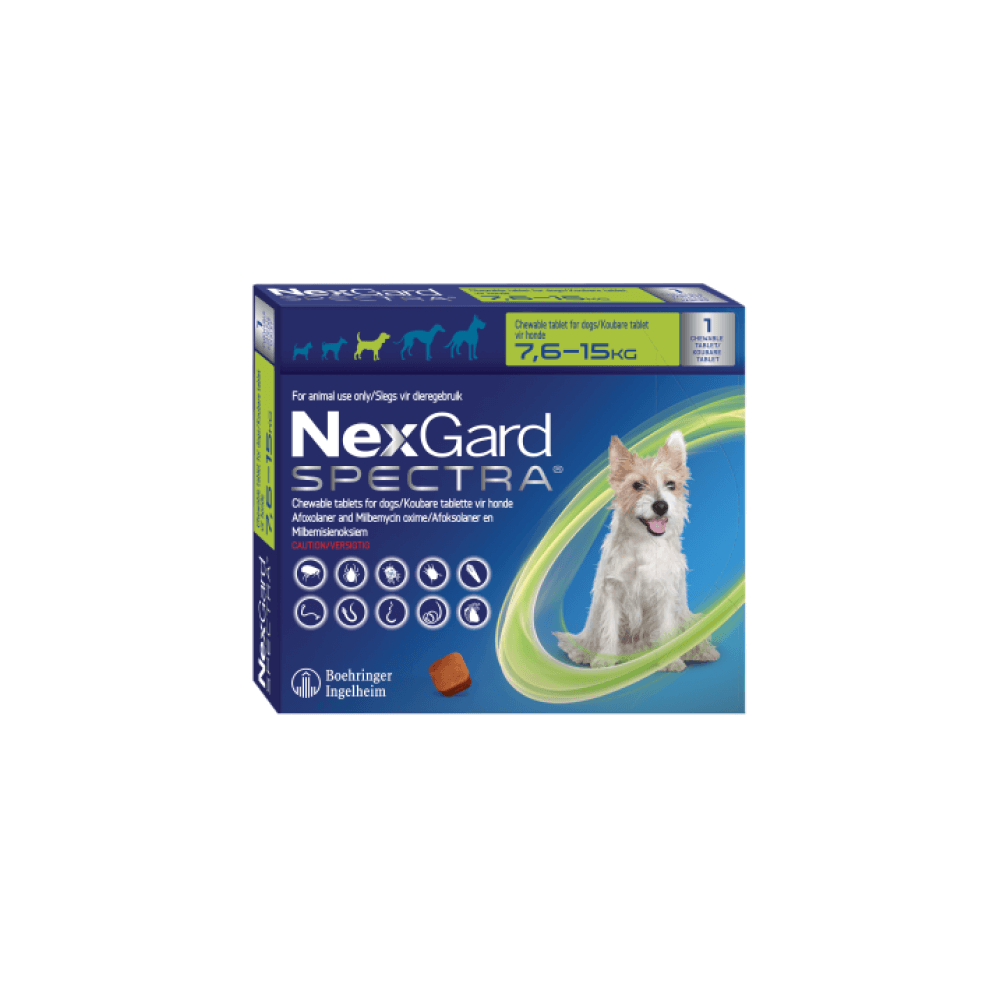 NexGard Spectra Medium Dogs 7.6kg to 15kg Tick & Flea (Pack Of 3 Tablets)