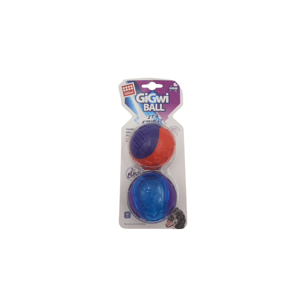 Gigwi Ball Squeaker Medium Dog Toys - 2 Pack