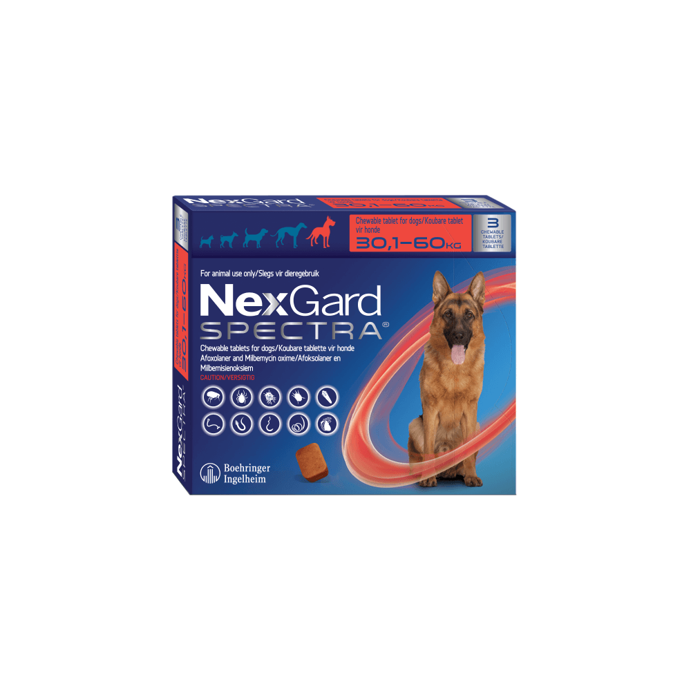 NexGard Spectra XLarge Dogs 30.1kg to 60kg Tick & Flea (Pack Of 3 Tablets)