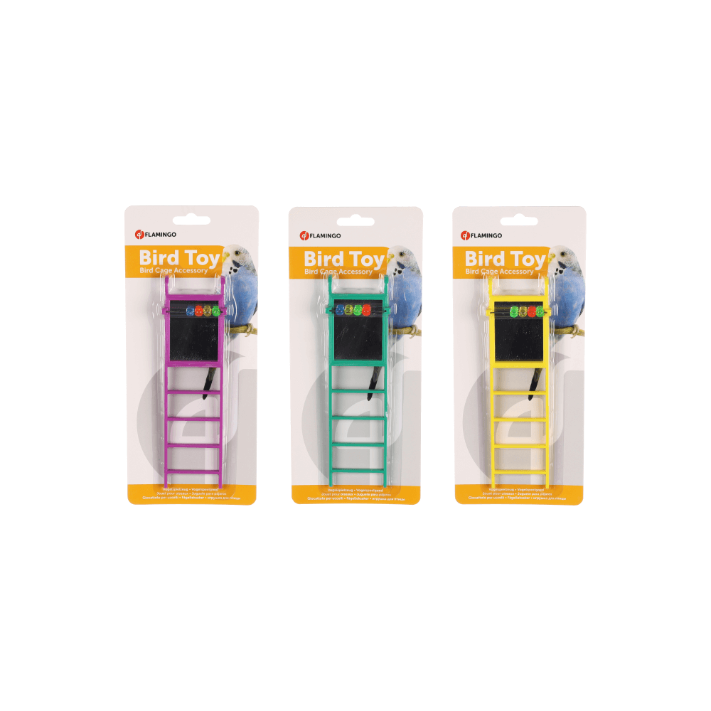 Flamingo Bird Toy Parakeets Ladder Mirror And Beads