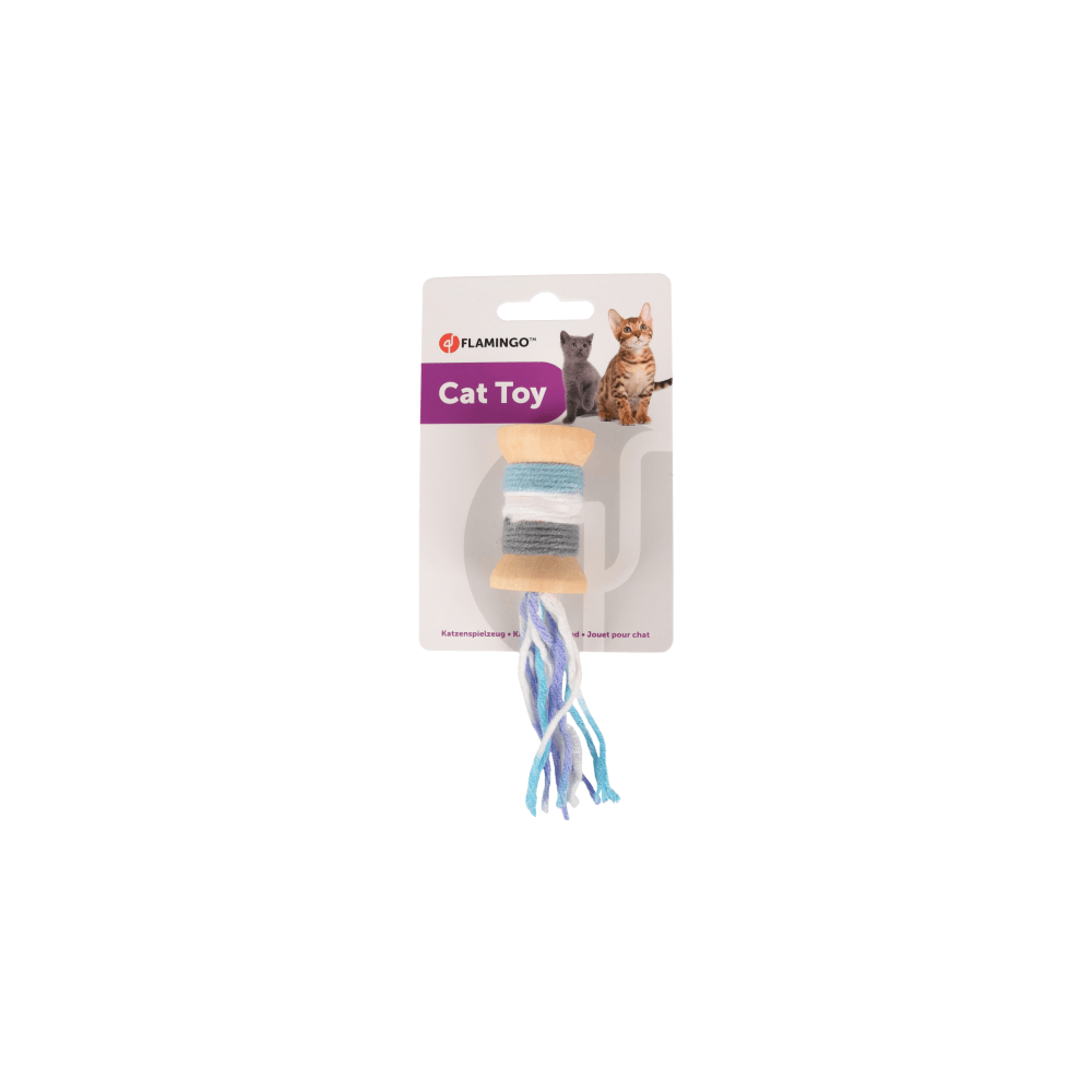 Flamingo Cat Toy Yarn Roller Multi 15cm