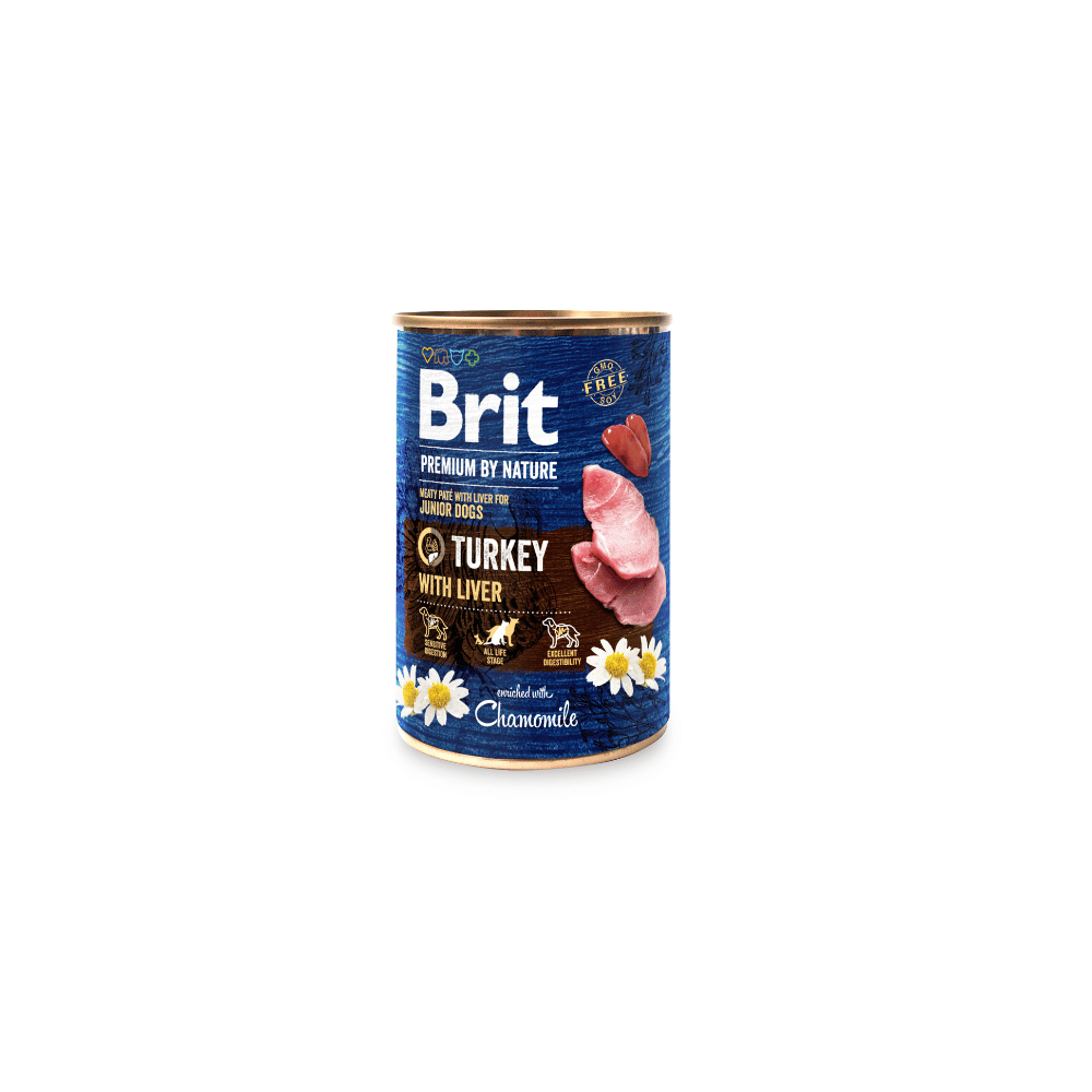 Brit Premium Dog Turkey with Liver Wet Dog Food 400g Tin