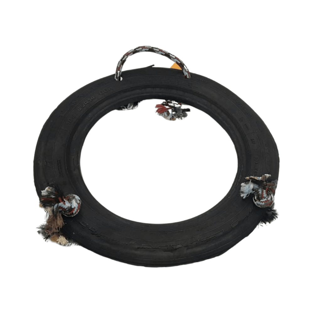 PetSA Tyre Ring With Rope Dog Toy
