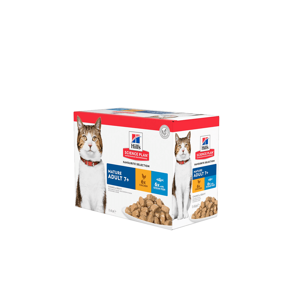 Hill's Science Plan Feline Mature Adult 7+ Chicken & Ocean Fish Wet Cat Food Multipack