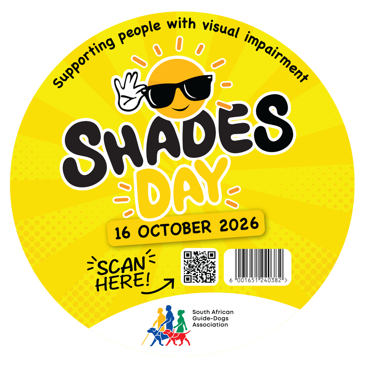 Wear Your Shades Sticker - SA Guide Dogs Association
