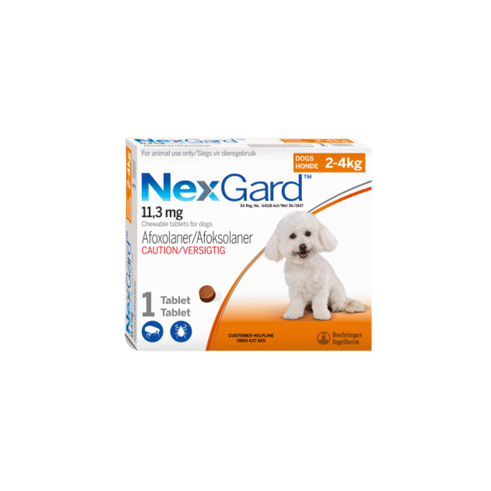 NexGard Small Dog 2-4kg Chewable Tick & Flea (Pack Of 1 Tablet)
