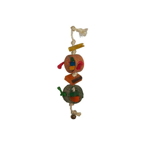 Akwa Calci Grit Tube Wood & Rope With Bell Bird Toy - Petworld