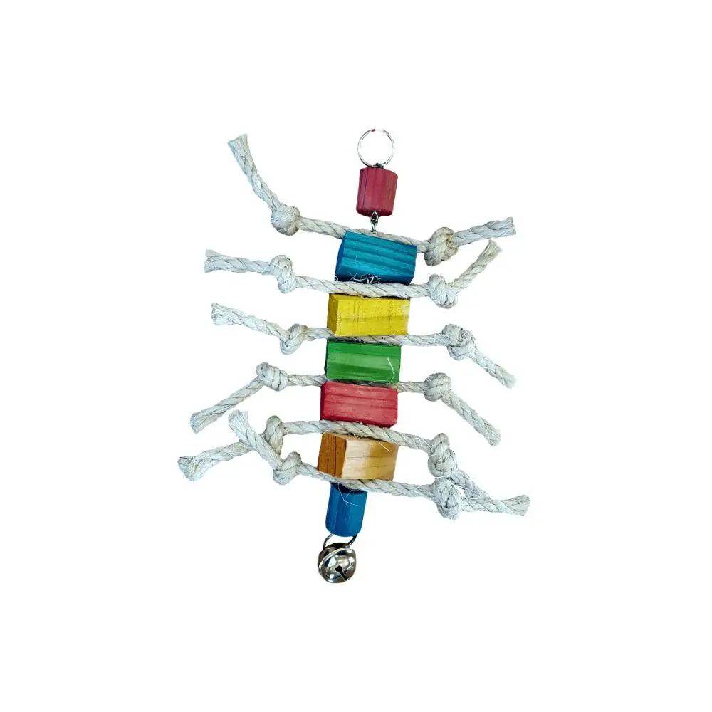 Akwa Caterpillar Wood & Rope Bird Toy - Petworld