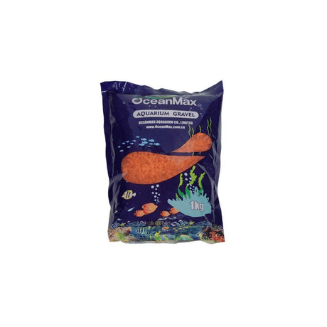 OceanMax Aquarium Gravel Orange Tropical Fish Decor (2.5mm) 1kg - Petworld