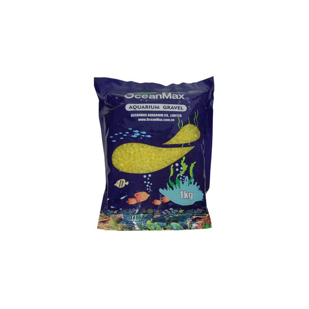 OceanMax Aquarium Gravel Yellow Tropical Fish Decor (2.5mm) 1kg - Petworld