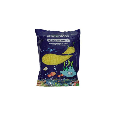 OceanMax Aquarium Gravel Yellow Tropical Fish Decor (2.5mm) 1kg - Petworld