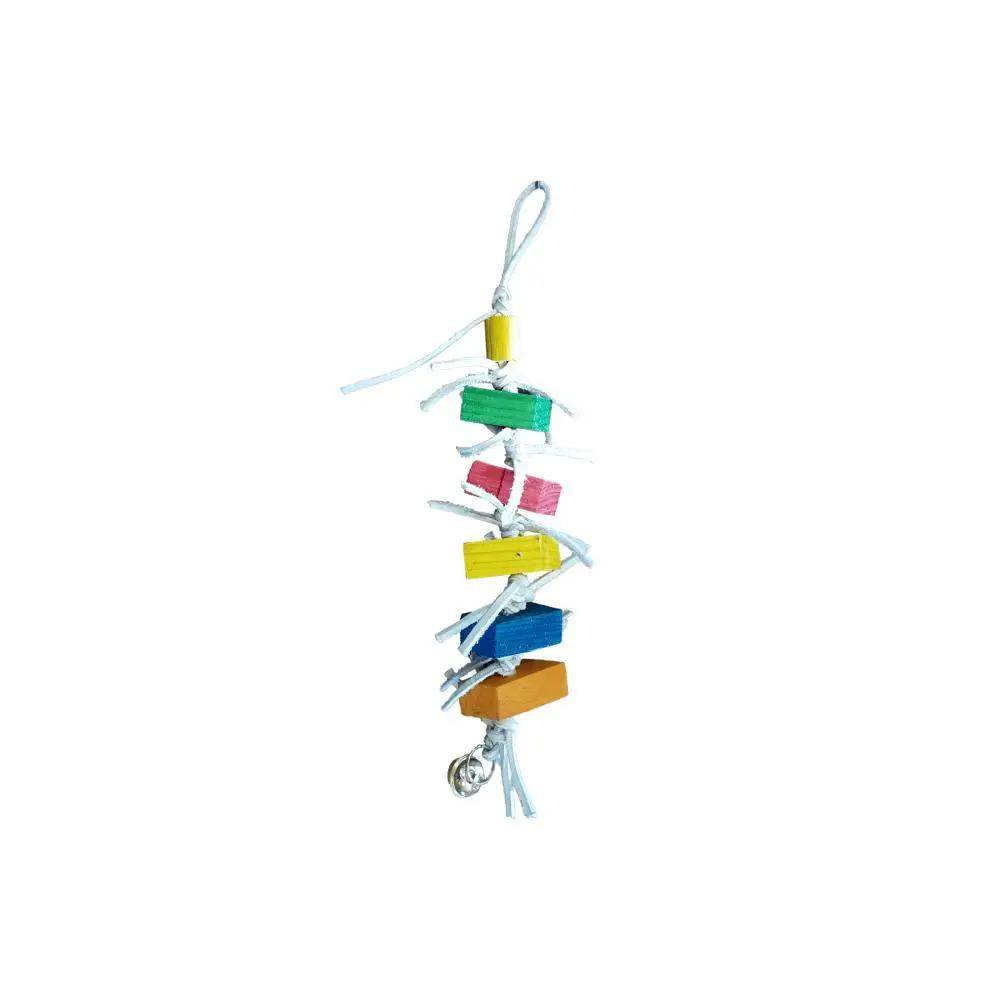 Akwa Millipede Wood & Rope With Bell Parrot Toy 42cm - Petworld