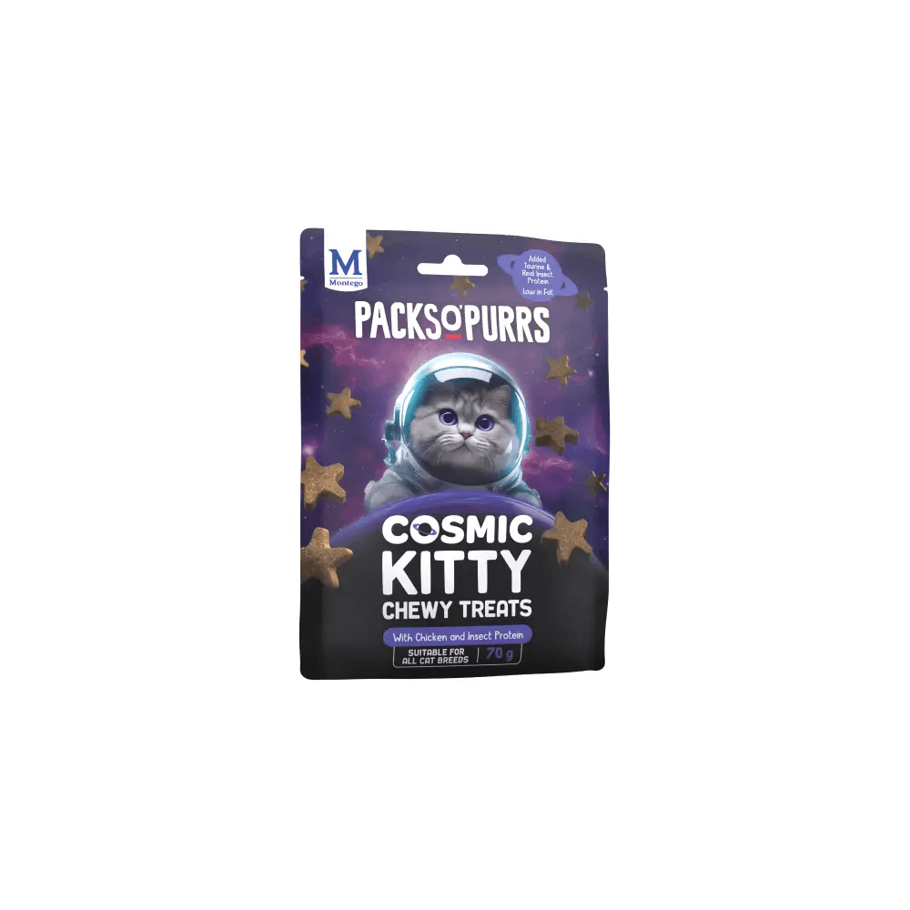 Packs O' Purrs Cosmic Kitty Chewy Chicken & Insect Protein Cat Treats - Petworld