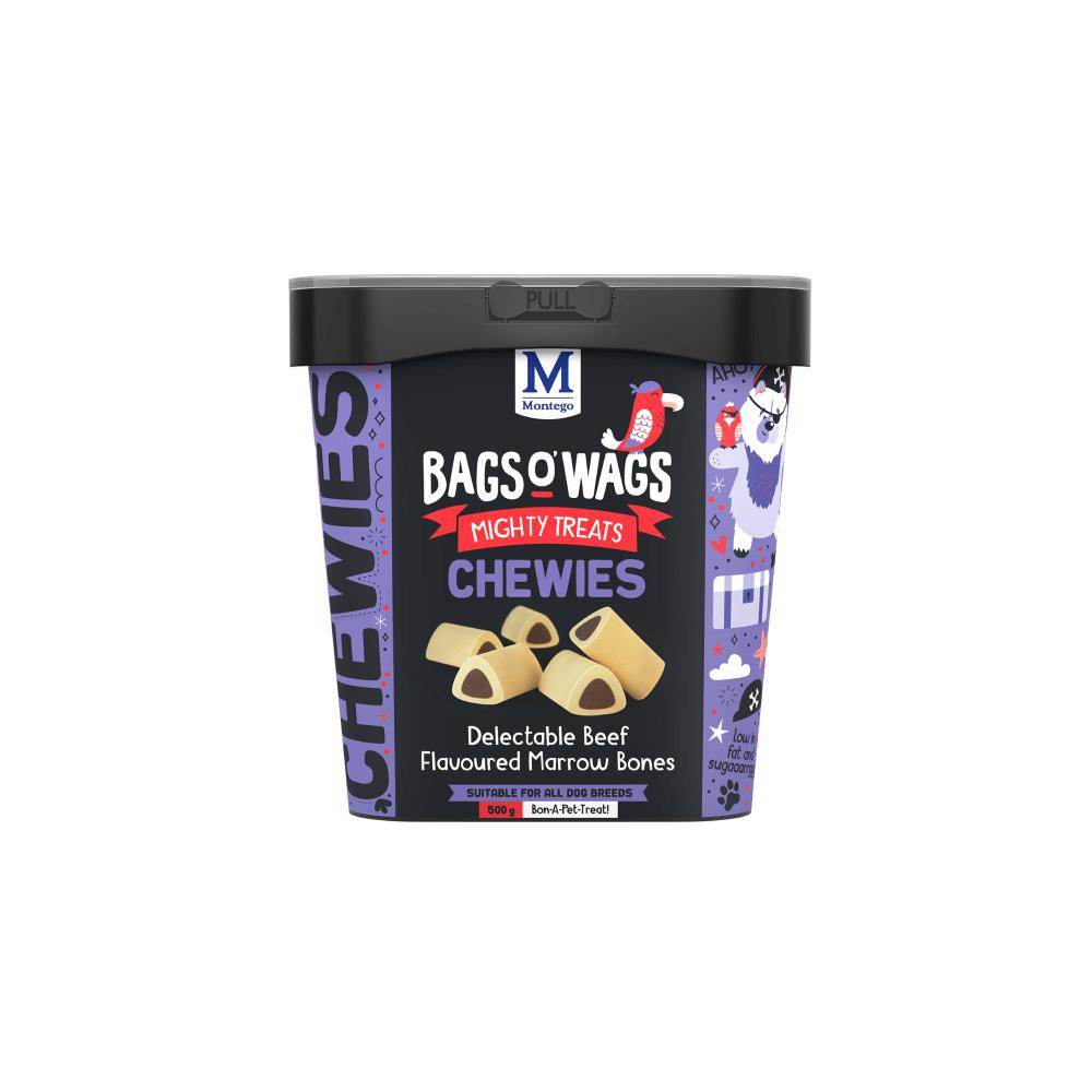Bags O' Wags Chewies Marrow Bones Dog Treats 500g - Petworld