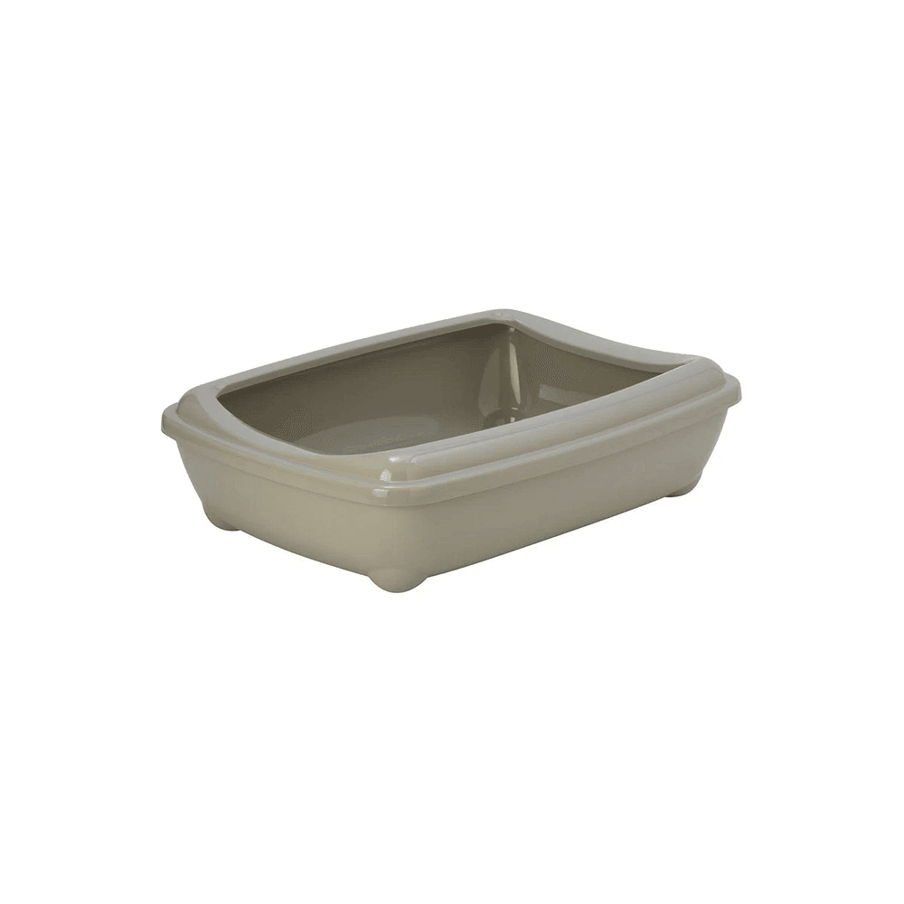 Moderna Arist-O-Tray With Rim Medium Cat Litter Tray - Warm Grey - Petworld