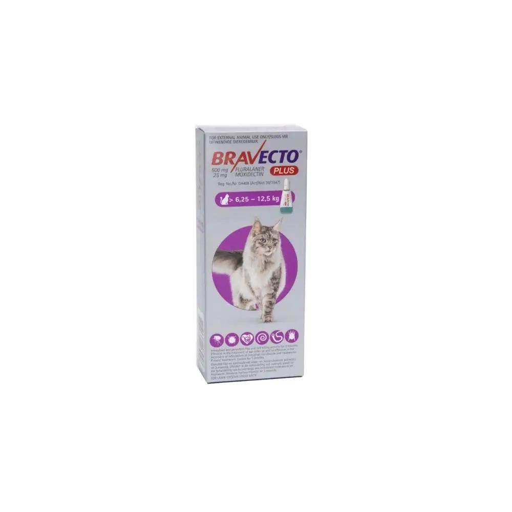 Bravecto PLUS Large Cat 500mg 6.25kg to 12.5kg Purple - Petworld