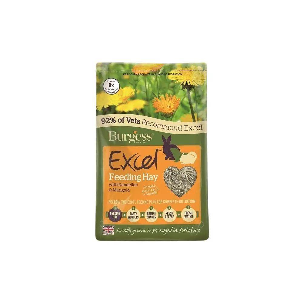 Burgess Excel Dandelion and Marigold Feeding Hay Small Animal Food 1kg - Petworld