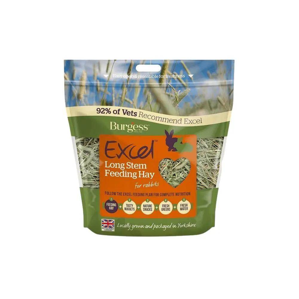Burgess Excel Long Stem Feeding Hay Small Animal Food 1kg - Petworld
