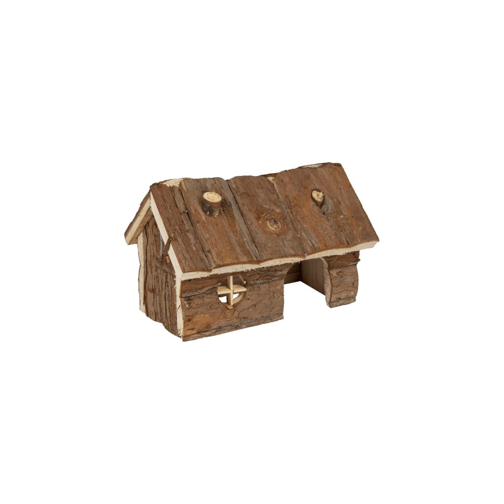 Flamingo Medium House Gritty Wood Small Animal Habitat (19,5 x 13 x 13cm)