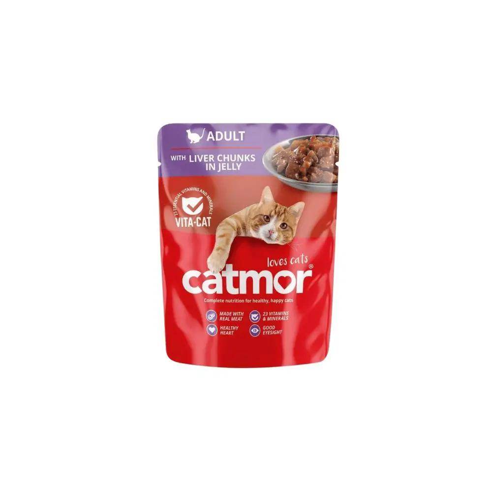 Catmor Wet Adult Liver Chunks In Jelly 70g - Petworld