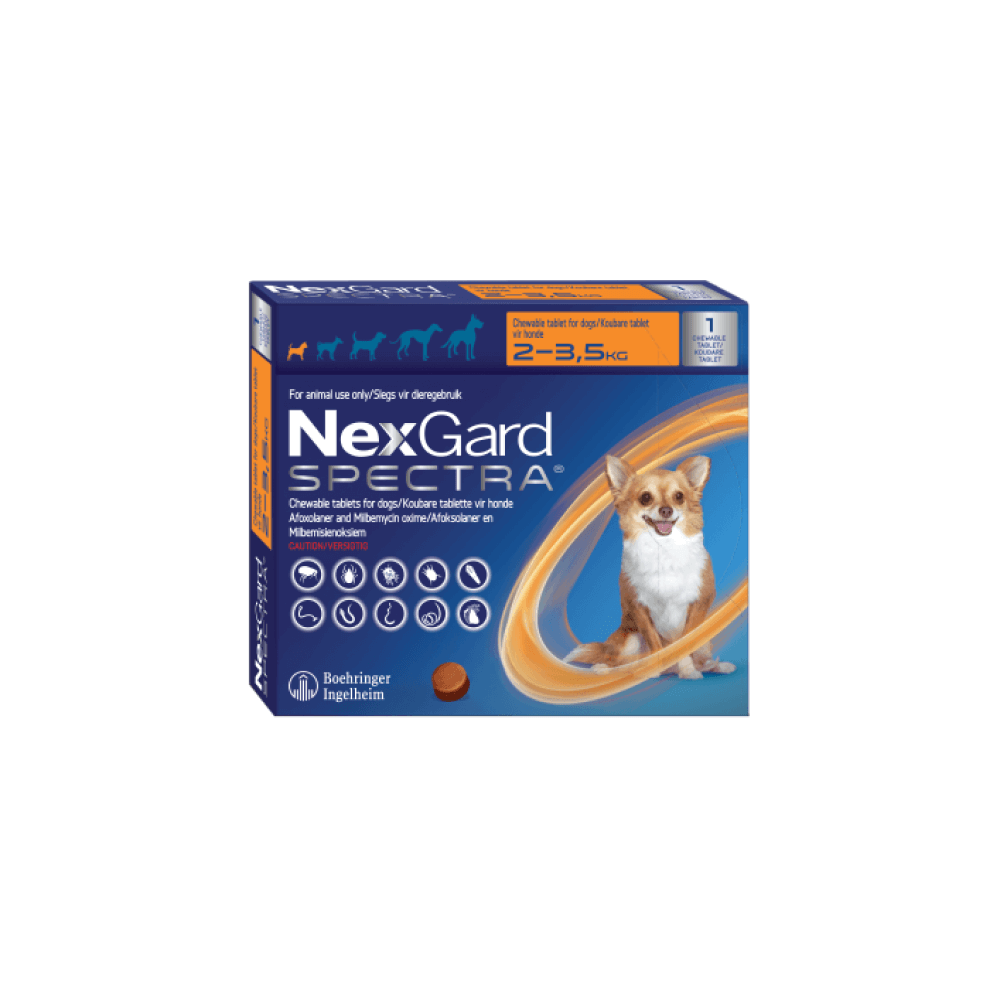NexGard Spectra XSmall Dogs 2kg to 3.5kg Tick & Flea (Pack Of 1 Tablet)