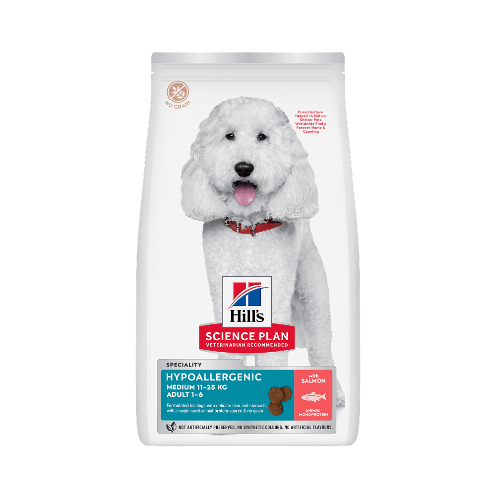 Hill's Science Plan Hypoallergenic Medium Breed Adult Dry Dog Food with Salmon 12kg