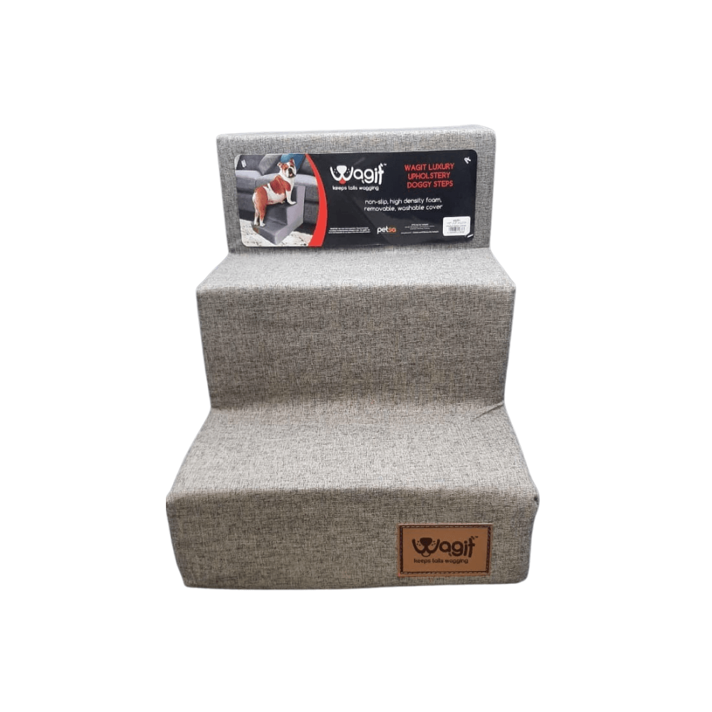 Petworld Luxuary Brown Upholstery Non Slip Doggy 3 Steps 45cm (H) x 60cm (W) x 40cm (D)