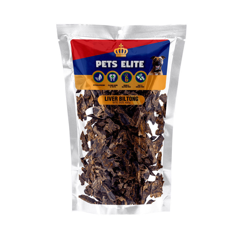 Pets Elite Liver Biltong Bite Size Bulk Dog Treat Pack 800g