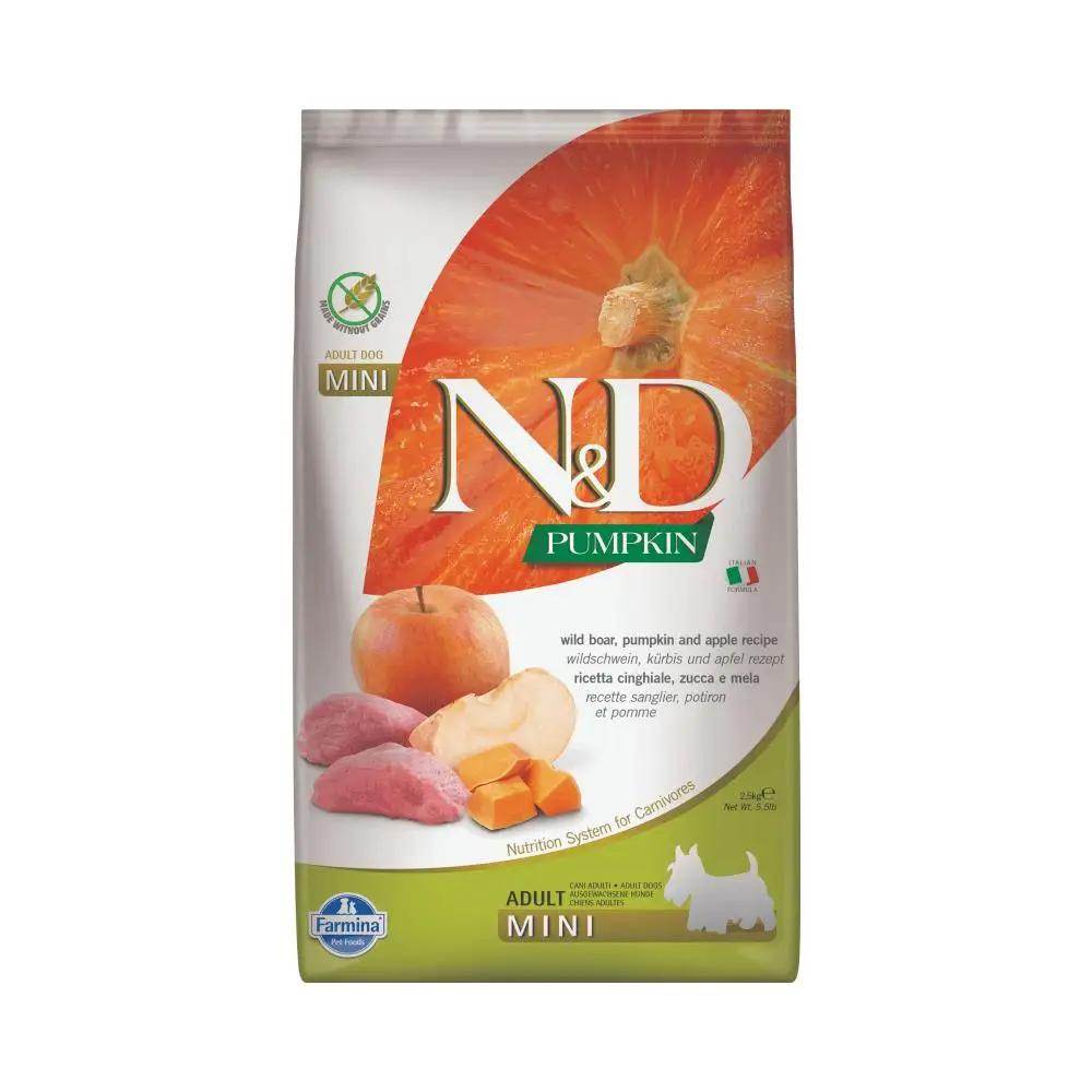 Farmina N&D Pumpkin Adult Mini Breed Boar, Pumpkin & Apple Dry Dog Food - Petworld