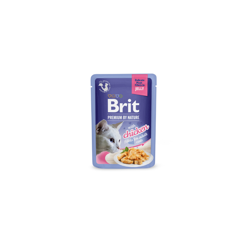 Brit Premium Cat Pouch Delicate Fillets in Jelly with Salmon Wet Cat Food 85g