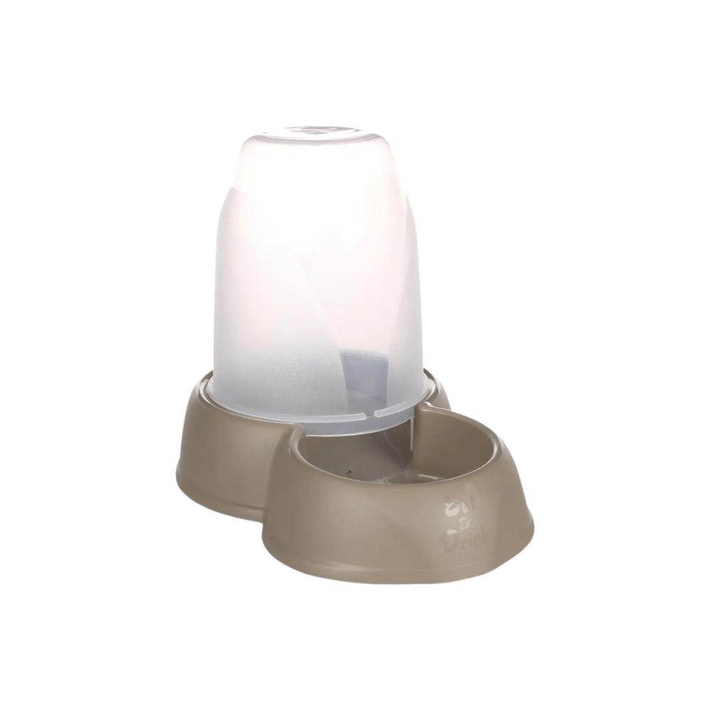 Flamingo Zena Taupe Dog Automatic Food And Water Dispenser 1,6L - Petworld