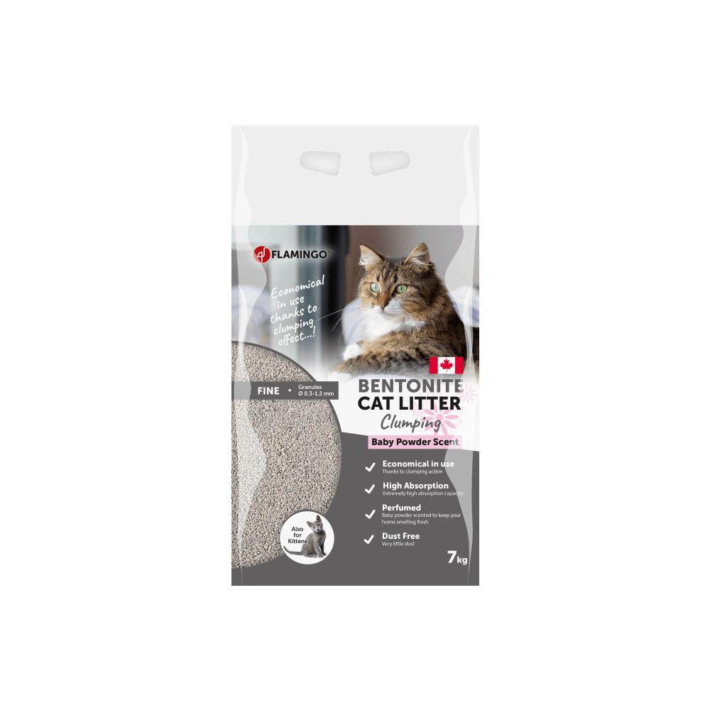 Flamingo Bentonite Baby Powder Scent Fine Cat Litter - Petworld