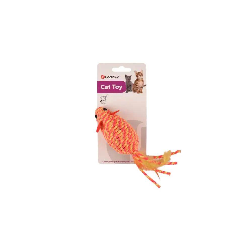 Flamingo Mouse Bibi Orange Cat Toy 21cm Petworld