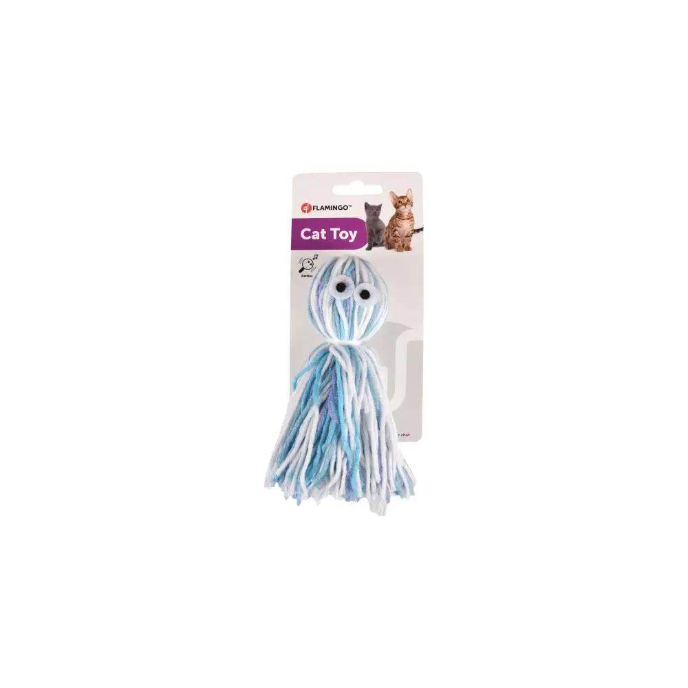 Flamingo Cat Toy Yarn Squid Multi 15cm - Petworld