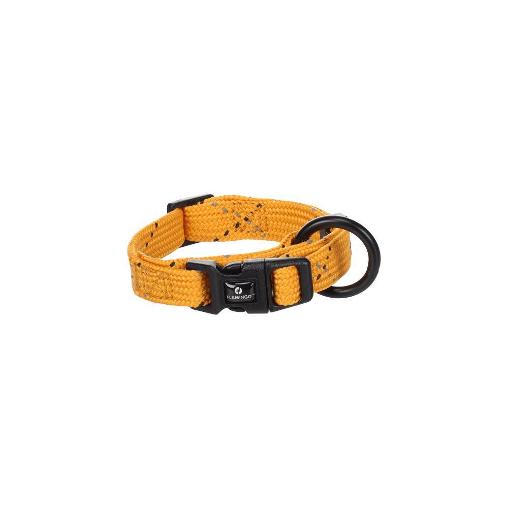 Flamingo Puppy Dolly Ochre Reflective xxS Dog Collar (15-25cm x 10mm) - Petworld