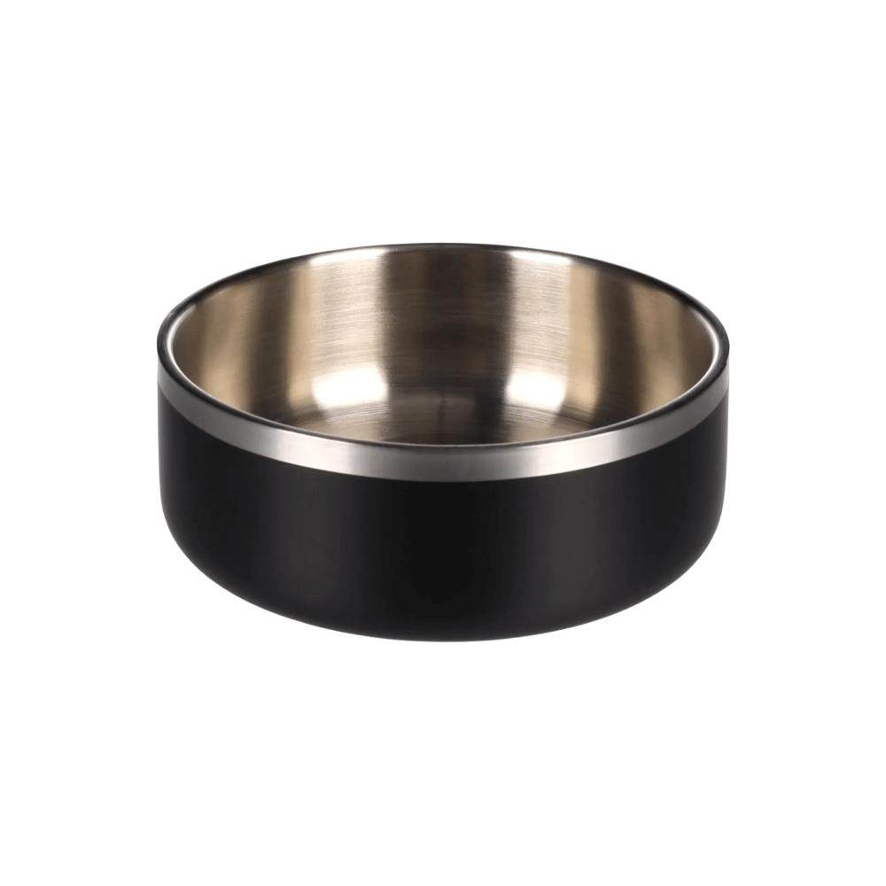 Flamingo Feeding And Drinking Bowl Lora Stainless Steel Black Round - Petworld