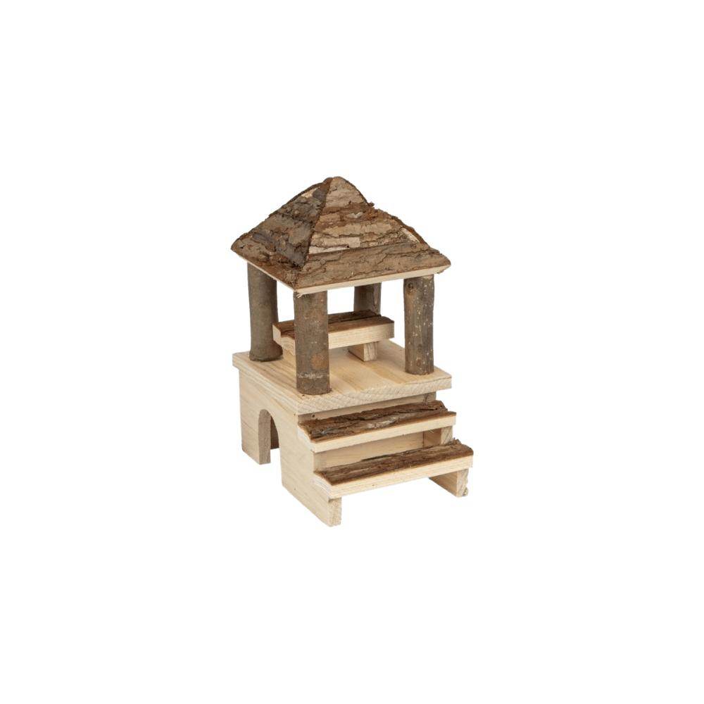 Flamingo House Pady Wood Small Animal Habitat (16 x 12 x 21cm) - Petworld