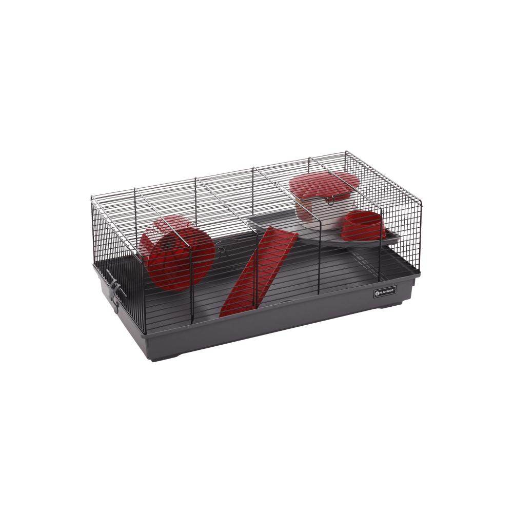 Flamingo Hamster Jing Black & Grey Small Animal Cages (58 x 31,5 x 22,5cm) - Petworld