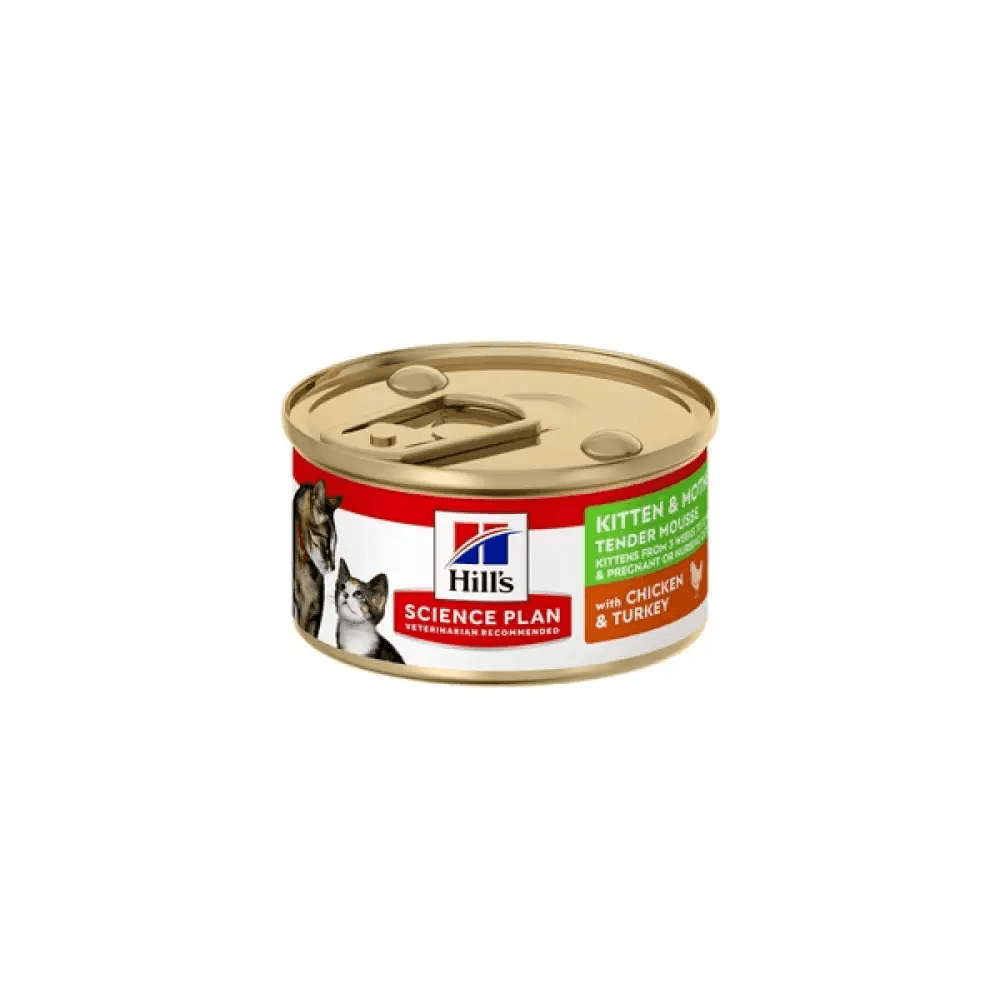 Hill's Science Plan Feline Kitten & Mother Chicken & Turkey Mousse Wet Cat Food 85g Single Tin - Petworld