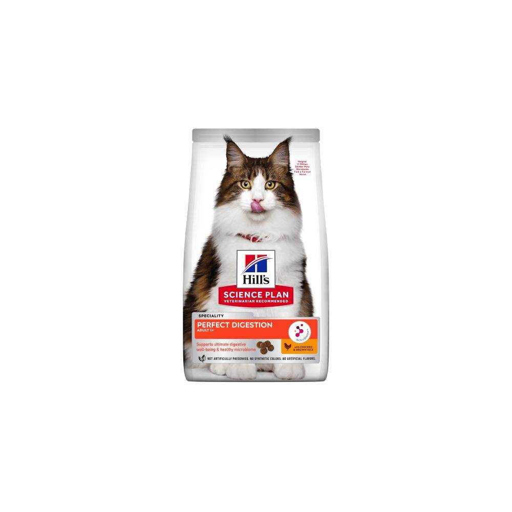 Hill's Science Plan Perfect Digestion Dry Adult with Chicken & Brown Rice Dry Cat Food - Petworld